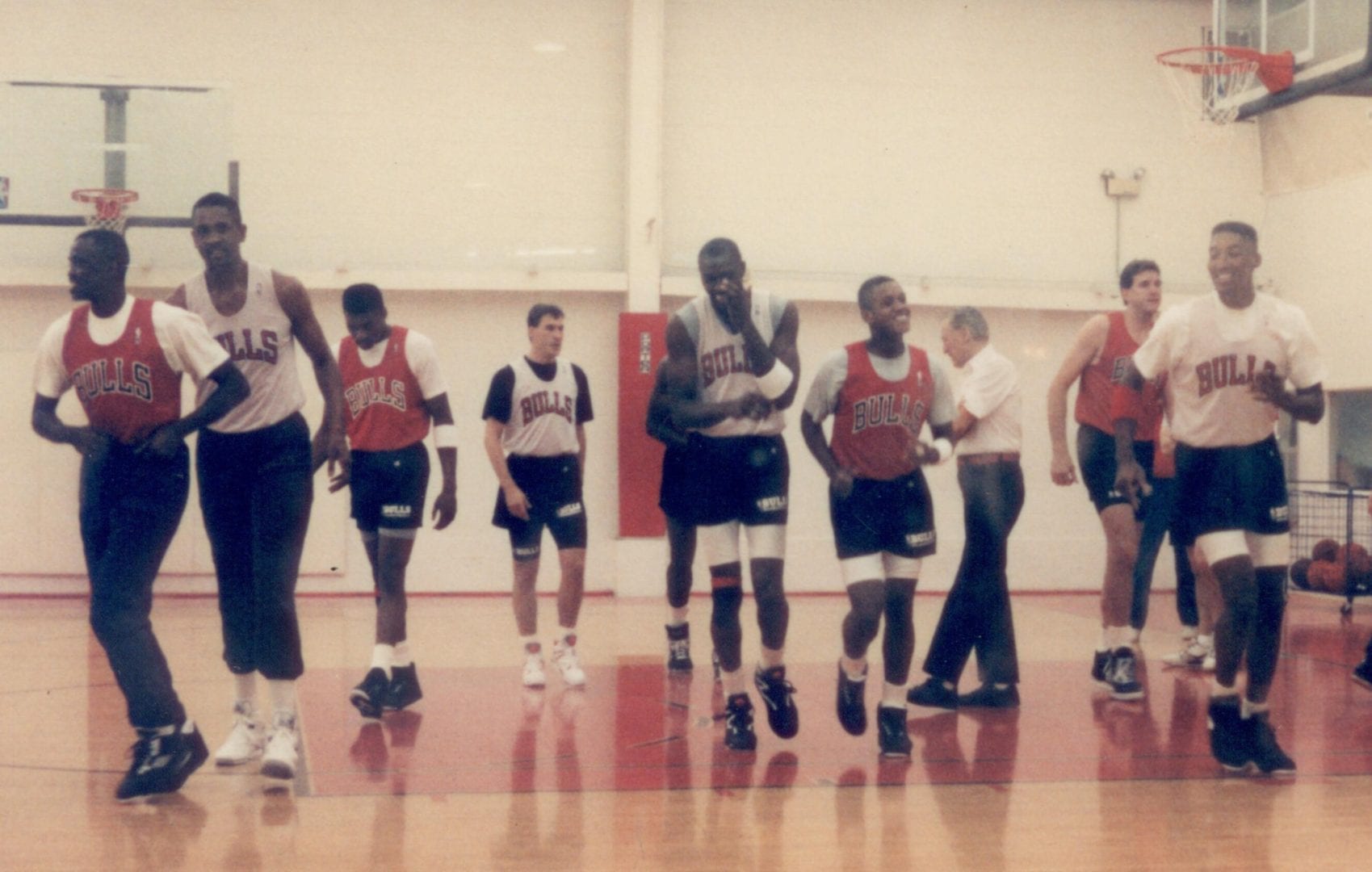 Chicago Bulls team during practice